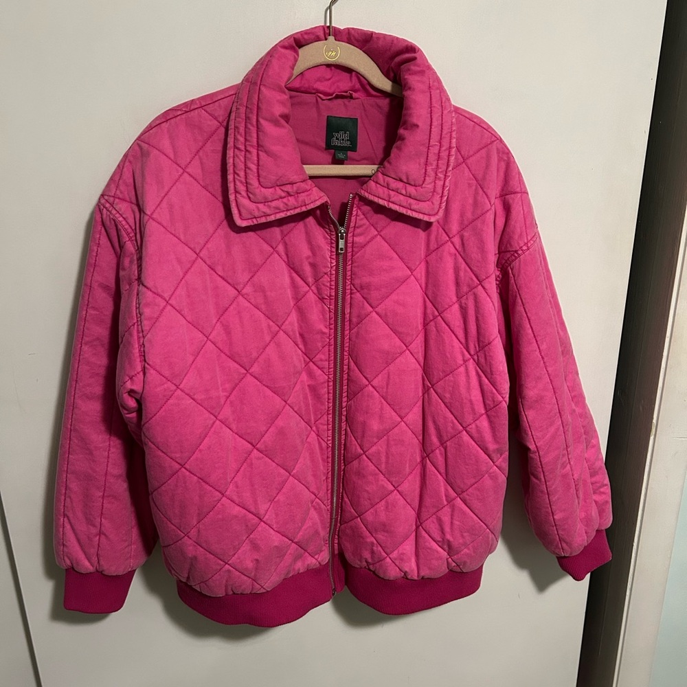 Wild Fable Vibrant Pink Quilted Jacket